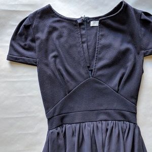 Tobi bodycon + chiffon dress